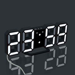 clocks LED alarm digital desk bedside wall decorative Table clock with thermometer 201120