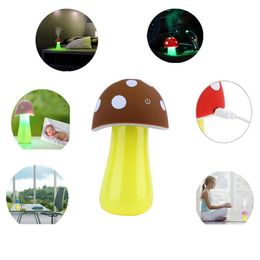 New touch Mushroom Lamp Humidifier Portable USB Air Humidifier Purifier Water Bottle with Led Light for Office Home Car Travelling spray