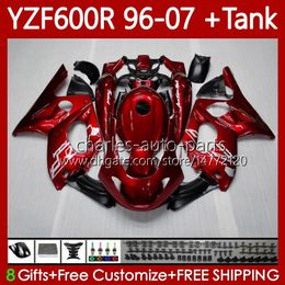 Bodys +Tank For YAMAHA Metal Red YZF600R Thundercat YZF 600R 600 R 96-07 Bodywork 86No.51 YZF-600R 96 97 98 99 00 01 02 07 YZF600-R 1996 2003 2004 2005 2006 2007 Fairing