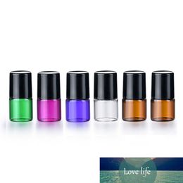 200pcs/lot mini 2ML COLORFUL Glass Roll on Bottle with Stainless Steel roller Small Essential Oil Roller-on bottle