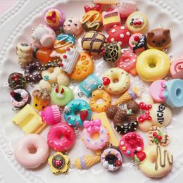 DIY accessories mobile phone case accessorie Resin band horn nail cute cake doughnut Pendant Style random Keyring Earrings