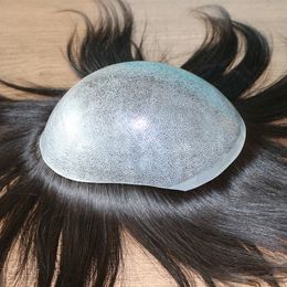 "Injection Base" Men Virgin Human Hair System Replacement Toupee Hairpiece Installation Wig Prosthesis for Hair Loss