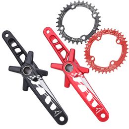 Aluminium Alloy Bike Chainwheels Sets 32/34/36/38 Teeth Intergrated MTB Mountain Bike Cranksets Crank Arms With Bottom Bracket