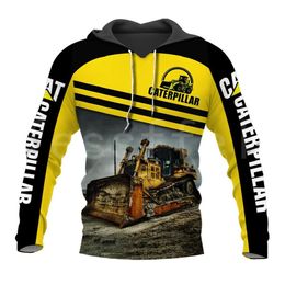 Excavator Equipment Worker Machine Fashion Tracksuit Casual Unisex 3D Printed Zip Hoodies/Sweatshirts/Jacket C1117