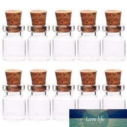 Hot 20Pcs 13*18MM 0.8ML Glass Bottles Empty Sample Bin Jars with Cork Stoppers DIY Craft Decoration Dropshipping - Transparent