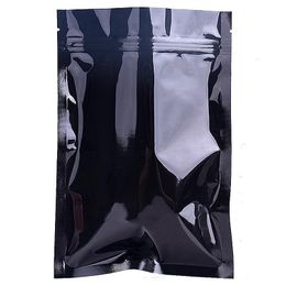 2021 12*20cm (4.72*7.87inch) black flat heat sealing zip packing pouches bags mylar Aluminium foil pack bags for nuts dry foods