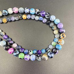 1 Strand Lot 6 8 10mm Natural Stone Multicolor Flame Agat Bead Round Loose Spacer Beads For Jewellery Making Findings Diy Bracelet H jllSkU