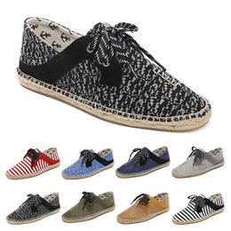 canvas shoes breathable straw hemp rope mens womens big size 36-44 eur fashion Breathable comfortable black white green Casual nine 12