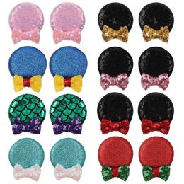 Hair Accessories 1 Pair Girl's Sequin Bow Clip Baby Mouse Ears Hairpin Festival Barrette Children Valentine's Day