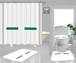 Wild Print Shower Curtains Sets High-grade Four-piece Suit Bathroom Anti-peeping Non-slip Deodorant Bath Toilet Mats Must2594