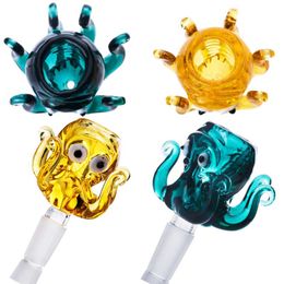 Colorful Cuttlefish Head Glass Bong Accessroies Recycler Dab Rig Glass Water Bongs Accessory 14mm Joint Bowl Free Shipping