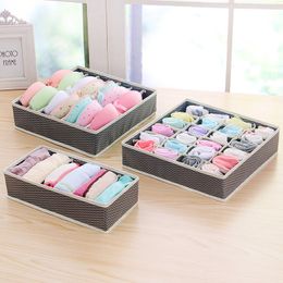 DINIWELL 5 Colors Home Storage Container Nonwoven Boxes Drawer Divider Lidded Closet Box For Ties Socks Bra Underwear Organizer Y200111
