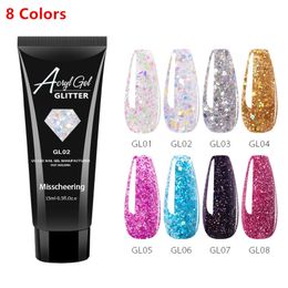 15ML Gel Nail Acrylic Glitter Pink White Clear UV LED Gel Building Tips Slip Quick Nail Extension Gel Nail Polish 100pcs