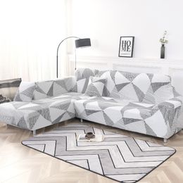 Geometric Elastic Sofa Cover for Living Room Stretch Couch Cover Slipcovers for L Shaped Sectional Corner Chaise Longue Sofa 201120