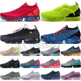 Vapormax Flyknit 2.0 2018 Mens Running Shoes Homens Mulheres Casual Air Cushion laceless trigo Red Preto Vestido branco Formadores Zapatos Sports Sneakers 36-46 X32