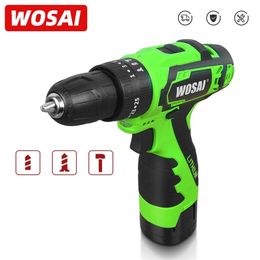 WOSAI 16V Screwdriver Cordless Impact Power Tools Hammer Electric Drill Hand 201225