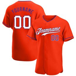 Custom Orange White-Purple Authentic Baseball Jersey