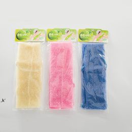 Double-handle Pull Back Strip Belt Scrubbers Scrubbing Towel Bath Sponge Strong Ash-removing Towels Daily Bathroom Accessories LLB14284