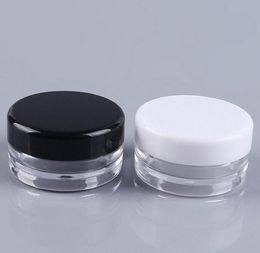 DHgate wide mouth 2ml 3ml 5ml mini plastic cosmetic jars with lids for body lotion,face cream,Transparent plastic sample tester jar for ointment cream freeship