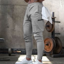 Mens Jogger Pnats Sweatpants Man Gyms Workout Fitness Cotton Trousers Male Casual Fashion Skinny Track Pants Zipper design Pants 201125