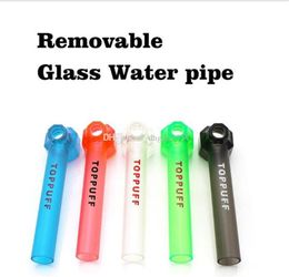 Portable Water Smoke Pipe Screw on Bottle Converter Toppuff with Glass Water Puff Bottle VS Glass water bongs