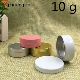 Free Shipping 10g gold Silver Aluminium Pink White Empty Bottle Jar Cream Eye Gel Lip Pomade Cosmetic Containers 100 pcsgood qualtity