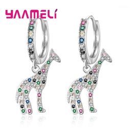 giraffe crystal Canada - Dangle & Chandelier Latest Exquisite Small Giraffe Earrings For Women Girls 925 Sterling Silver Cubic Zirconia Korean Crystal Earrings1