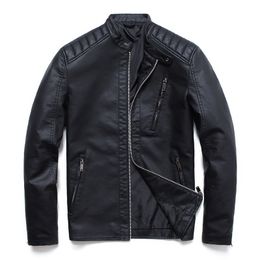 Leather Jacket Plus Size 5XL Motorcycle Autumn Black Blue Mens Coats Faux Leather Jackets Men Clothigng PU Jacket,ZA317 C1120