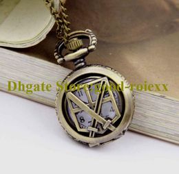 Women's Men Pocket Watch Necklace Accessories Sweater Chain Ladies Hanging Mens Mirror Sports Bronze Watches AA00151