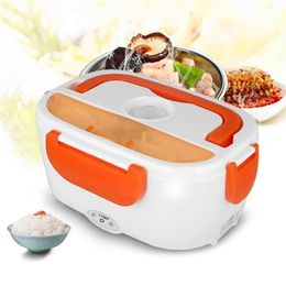 Electric Lunch Box with Spoon Portable Electric Heating Food Heater Rice Container for Office Car Lunch Box Dropshipping 201209