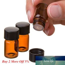 New 12PCS 2ml Amber Essential Oil Bottle With Orifice Reducer Cap Hot Trombone Bottle Household Amber Essential Oil Bottle