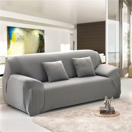 Solid Colour Elastic Sofa Cover for Living Room Universal Stretch L-style Sectional Corner Sofa Couch Cover Slipcovers 23 Colours 201119