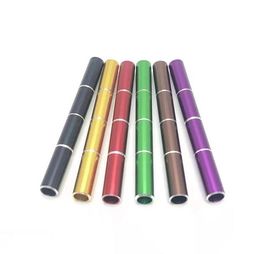 Bamboo Cigarette Shape Pipe Colorful One Hitter Bat 78mm Smoking Handle Pipes Aluminum Bats Suit Wood Dugout Case