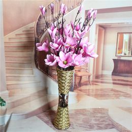 Artificial flowers sitting room ground decorative flower art flower arranging household decoration Long branch magnolia flower wholesale