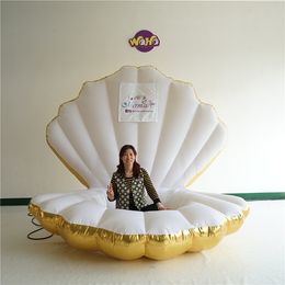 Golden Love Inflatable Shell With Blower and LED Strip Inflatables Balloon With Blower For Wedding Decoration