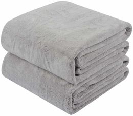 Microfiber Bath Towels Large Bathroom Towel Super Absorbent Shower Towel Extra Soft Towels for Sports Travel 2 Pack 30Inx60In 210318