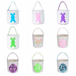 Easter Bunny Bucket Basket Rabbit Tail Egg Barrel Bags Kids Candy Baskets Party Festival Candies Sequins Storage Bags Totes Handbags B7670