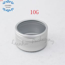 10ML Aluminum Jars With Window Screw Lid,10g Canister, Mini Sample Packaging Container ,Cosmetic Jar Clear Windowhigh qualtity