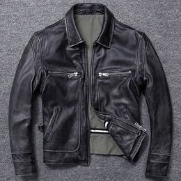 Free shipping.sales gift Brand new men cowhide coat.winter warm men's genuine Leather jacket.vintage style man leather clothes LJ201029