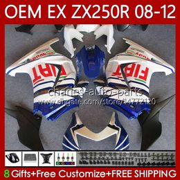 Injection OEM For KAWASAKI NINJA ZX-250R EX250 ZX250 R EX ZX Blue white 250R 2008-2012 Body 81No.213 EX-250 ZX250R 08 09 10 11 12 EX250R 2008 2009 2010 2011 2012 Fairing