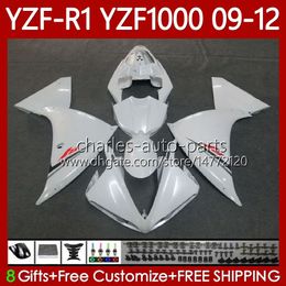 OEM Body For YAMAHA YZF-R1 YZF1000 YZF R 1 1000 CC 2009-2012 Bodywork 92No.32 YZF R1 1000CC YZFR1 Pearl White 09 10 11 12 YZF-1000 2009 2010 2011 2012 MOTO Fairings Kit