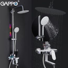 GAPPO Faucets white chrome bathroom bath bathtub mixer Shower head set faucet LJ201211