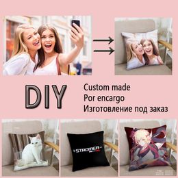 DIY Photo Custom Design Print Made Pillow Case Soft 2 Sides Printed Customised Cushion for Back Chair Rectangulart Dropshipping 201212
