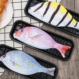 NEWNice pencil bag creative simulation fish student pencil case office stationery knitting cloth pen bag gift 4 style RRD12797