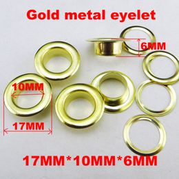 500PCS 17MM*10MM*6MM metal GOLD EYELETS garment button sewing clothes accessory round buttons Handbag leather eyelet M E-068