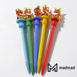 Cartoon Smoking Glass dabber Fit Quartz Banger Nail Colourful High Borosilicate for Bongs Pipes Oil Wax Rig