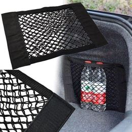 Car Organizer Back Rear Trunk Storage Net Seat Elastic String Magic Sticker Mesh Bag Interior NetworkCar