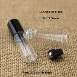 200pcs/lot Hot 5ml Perfume Bottles Steel Roll On Cream Lotion Vials Essential Oils Cosmetic Containers Refillable Mini Packaginggood qualitt