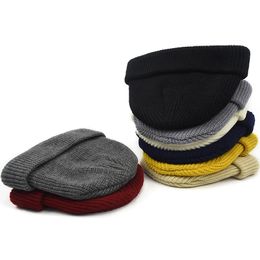 Beanies Men Winter Hat For Women Skull cap Knitted Hat Unisex Beanie SkullCap Sailor Cuff Brimless Navy Style Hat