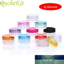 50Pcs 3g Make Up Jar Cosmetic Sample Empty Container Plastic Round Lid Small Bottle Cosmetic Container With Lid